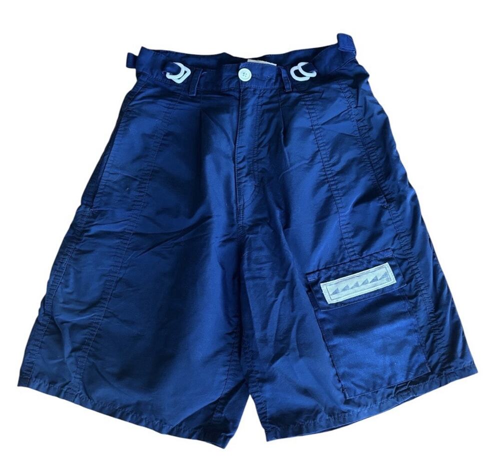 Vtg Breakers Navy Blue Sailing Cargo Shorts D-Ring Utility Tech Gorpcore Sz 8